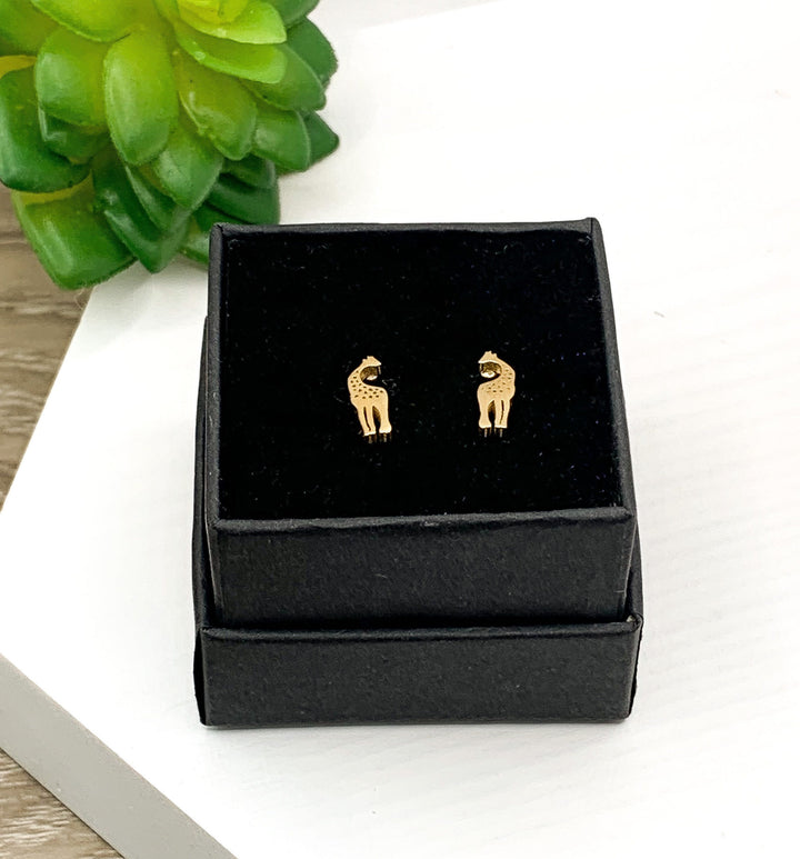 Tiny Giraffe Stud Earrings, Dainty Giraffe Jewelry, African Animal Gift, Giraffe Earrings, Cute Earrings, Jewelry for Girls, Christmas
