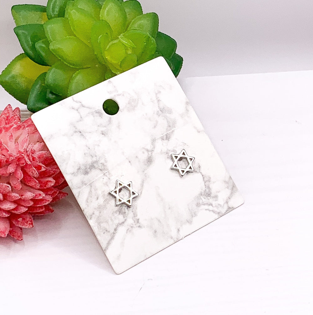 Tiny Star of David Earrings, Sterling Silver Stud Earrings, Bat Mitzvah Gift, Jewish Jewelry, Hanukkah Gift for Her, Religious Earrings