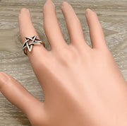 Star Ring, Pentagram Ring, Dainty Adjustable Ring, Midi Ring, Statement Ring, Unisex Ring, Stacking Ring, Gift for Friend, Christmas Gift
