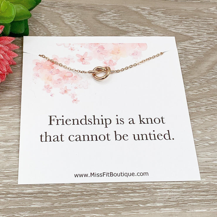 Friendship is a Knot Necklace, Gift for Bestie, Friendship Necklace, BFF Necklace, Best Friend Christmas Gift, Soul Sister Gift, Love Knot