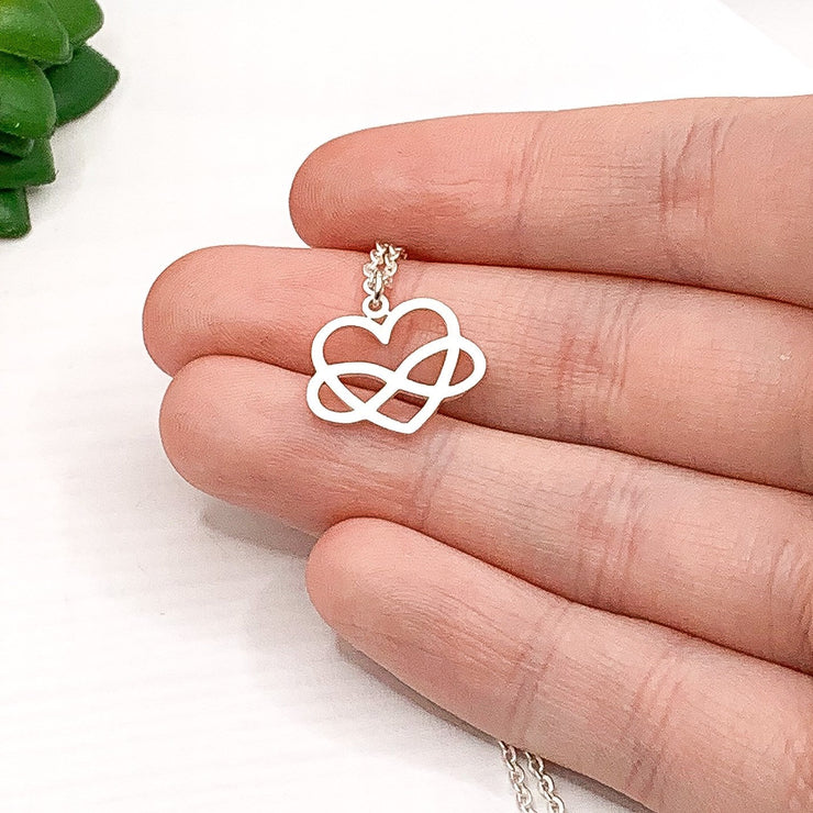 Adoptive Mother Gift, Infinity Heart Necklace, Gift from Unbiological Daughter, Foster Mom Gift, Step Mom Necklace, Mother’s Day Gift