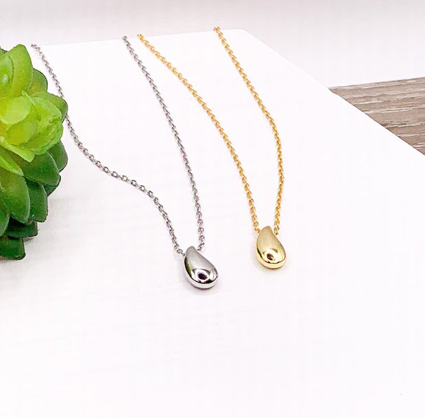 Water Droplet Necklace, Dainty Jewelry, Teardrop Necklace Gold, Waterdrop Necklace, Reminder to Stay Hydrated, Simple Reminder Jewelry