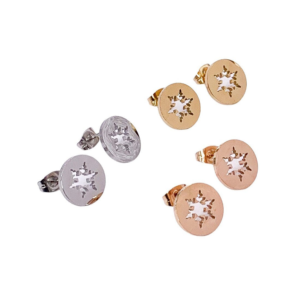 Snowflake Earrings, Snow Stud Earrings, Winter Jewelry, Christmas Gift for Her, Winter Wonderland, Cute Stocking Stuffer, Secret Santa Gift