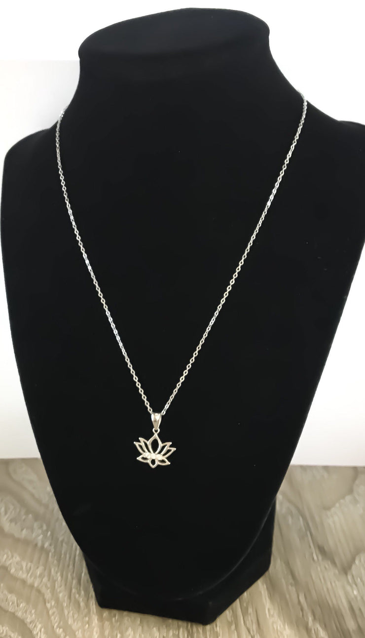 Lotus Flower Necklace, Dainty Silver Flower Necklace, Sterling Silver Necklace, Lotus Flower Gifts, Yoga Jewelry, Best Friend Gift, Birthday
