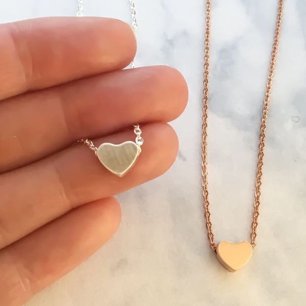 Teacher Appreciation Necklace Card, Tiny Silver Heart Necklace, Dainty Heart Necklace, Minimalist Teaching Necklace, Gifts From Student,