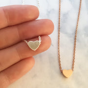Tiny Rose Gold Heart Necklace Card, Dainty Heart Necklace, Graduation Gifts, Love Necklace, Minimalist Heart Silver Necklace, Love You Mom