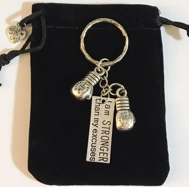 Ultimate Boxing Keychain, Stronger Keychain, Motivation, Fitness Keychain, Boxing Gloves, Kickboxing, Gift Ideas, Fitness Charms, Gym, Boxer